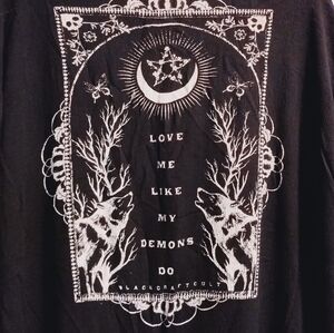 Black CraftCult Love Me With My Demons Spell On You shawl/kimono